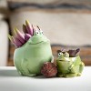 Sullivans 6.25" & 3.5" Toad-Ally Fun Planter Set of 2, Green - 3 of 4