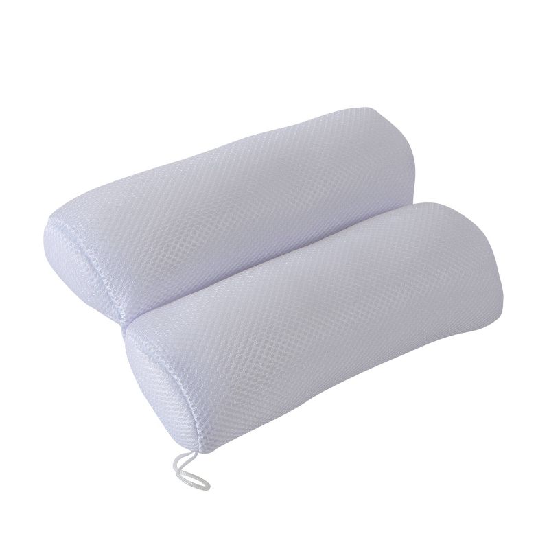 Quick Dry Ultra Comfort Micro Mesh Sanitized Bath Pillow White - Bath Bliss, 3 of 10