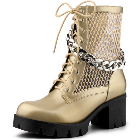 Gold sales combat boots