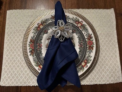 KAF Home Feast Cotton Dinner Napkins, Set of 12 Blue