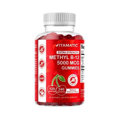 Extra Strength Vitamin B12 5000 mcg (Methyl B12) Gummies - 240 Count