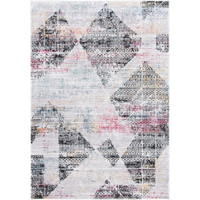 Elegant Floral Noir 8' x 10' Hand-Knotted Synthetic Area Rug