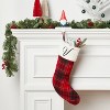 20" Plaid Monogram Christmas Holiday Stocking with Faux Fur Cuff Red/Green/White - Wondershop™ - 2 of 3