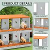 Chicken Nesting Box, 1/2/3-Tier Metal Egg Laying Box with Large Vented Compartments, Heavy-Duty Hen Egg Collector, Orange/Green - 2 of 4