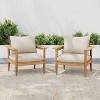 Christopher Knight Home Kari Patio Acacia Wood Slatted Club Chair with Water-Resistant Cushions, Beige/Light Teak - 2 of 4