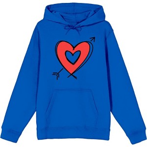 V Day Arrow Heart Adult Long Sleeve Hoodie - 1 of 2