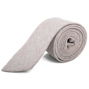Men's Solid Color 2.75 Inch Wide And 57 Inch Long 100% Cotton Neckties - 1 of 4