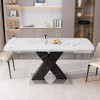 NicBex Modern Geometric Stretchable Dining Table with Sturdy X-Shape Base,Modern Rectangular Kitchen Table,Dining Room Furniture - 2 of 4