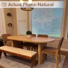 70.8 Inch Oval Dining Table for 6-8 People, Long Large Kitchen Table with Thick Sturdy Wooden Base - 3 of 4