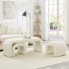 Kumasinova 44" U-Shaped Modern Teddy Fabric Accent Ottoman Bench for Living Room,Set of 3,Stackable End of Bed Bench,End Table&Stools - 2 of 4