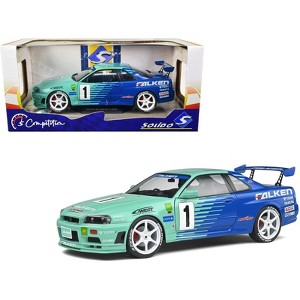Nissan Skyline GT-R (R34) RHD #1 Hironori Takeuchi - Yuji Tachikawa "Falken" JGTC (2001) 1/18 Diecast Model Car by Solido - 1 of 4