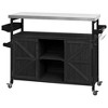 Ridstar 50.25 in. W Solid Wood Outdoor Kitchen Island with Stainless Steel Countertop, Spice Rack & Towel Rack-Black - 4 of 4