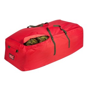 Honey-Can-Do Holiday Rolling Tree Bag: Red Polyester Storage with Handles, Zipper Closure,  [ZIP_CODE]  Volume Capacity - 1 of 4