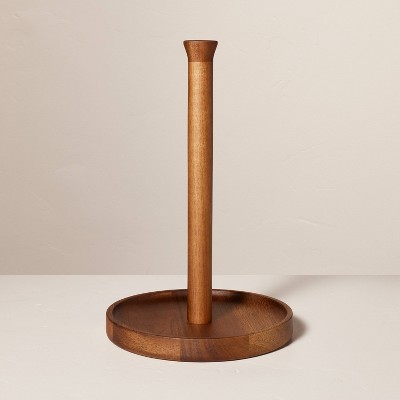 Paper towel holder from leather, wood / Kitchen roll holder, straight –  Rowzec Design