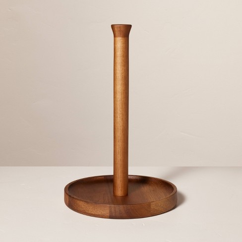 Solid Oak Paper Towel Holder with Spice Rack