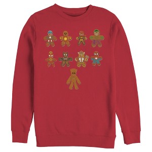Men's Marvel Christmas Gingerbread Cookie Avengers Sweatshirt - 1 of 3