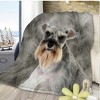 Wikineon Schnauzer Flannel Blankets Cozy Blanket Super Soft Cozy Warm Puppy Dog Throw Blanket For Couch Sofa Office Cute Schnauzer Gifts 75x100cm - 3 of 4