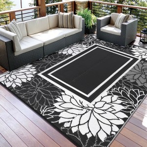 Outdoor Modern Woven Plastic Straw Rug Reversible Lightweight Portable Waterproof Picnic Mat Large Area Rugs for Camping Garden Backyard RV Patio - 1 of 4