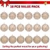 Joyfy 18 Pcs Pearl Christmas Ball Ornaments, 2.76" Champagne Glitter Christmas Ball Decorations Sets, Xmas Tree Hanging Balls Decoration - 2 of 4
