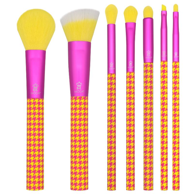 MODA Brush Keep It Classy Yellow & Pink 7pc Makeup Brush Set, 1 of 9