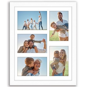 Americanflat 11x14 Collage Picture Frame to Display 5 4x6 Photos at Once - White - 1 of 4