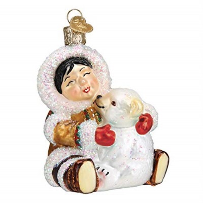 Old World Christmas Blown Glass Ornament for Christmas Tree, Inuit Giggles