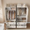 Coolmee Armoire Wardrobe Closet with 2 Drawers, 72" Wooden Wardrobe Cabinet with Hanging Rod, Tall Clothing Armoire Cabinet with Doors - 3 of 4