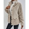 Coolmee Women's Fleece Jacket Button Down Fashion Jacket with Pockets Winter Coats - 4 of 4
