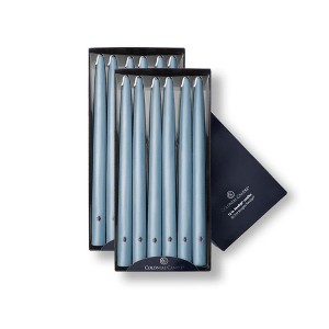 12ct 12" Coastal Blue Unscented Dripless Handipt Taper Candle - Colonial Candle - 1 of 3