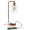 Creekwood Home Vintage Vantage 18.8" Curved Arm Desk Lamp with Glass Shade and USB Ports - 3 of 4