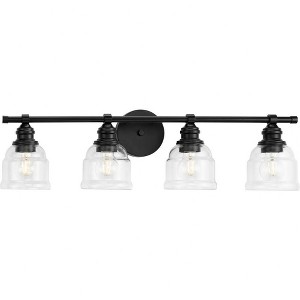 Progress Lighting Ambrose 4-Light Vanity Light, Matte Black, Clear Glass Shades - 1 of 1