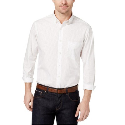 Club Room Mens Barry Dot-Print Button Up Shirt