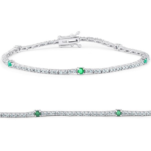 Green Emerald Tennis Bracelet