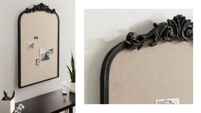 Arendahl Black Ornate Framed Arch Pinboard with Linen Surface
