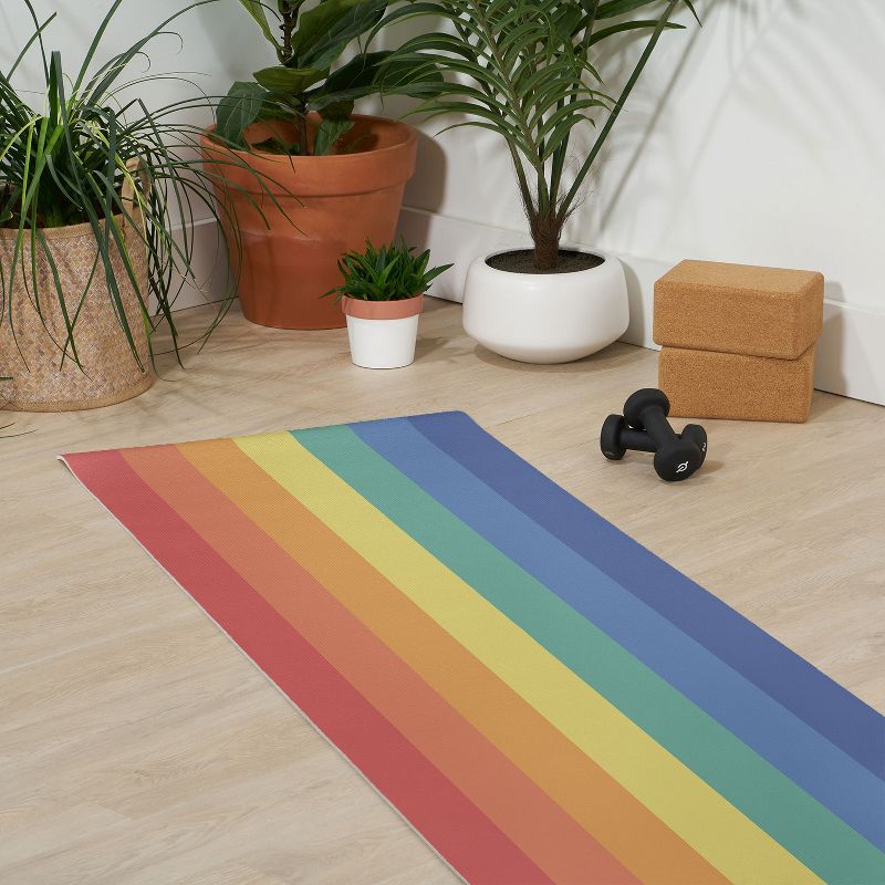 AvenieVintage Rainbow Stripes (6mm) 70" x 24" Yoga Mat - Society6, 3 of 4
