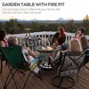LOVSON 30''Outdoor Fire Pit Dining Table, 3-in-1 Round Wood-Burning Fire Pit Table with Storage Shelf and Patio Ice Bucket, Ideal for Barbecues - 4 of 4
