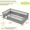 ALEXOUN Floor Bed with Fence & Door - Kids Bed Montessori Frame - Easy Assembly, No Spring Box Needed - for Playroom Bedroom - 3 of 4
