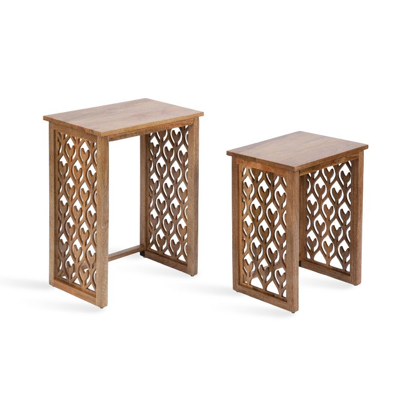 Kate and Laurel Karni Wooden Nesting Tables, 2 Piece, Natural, 5 of 16