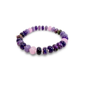 Lavender Haze Rondelle Gemstone Beaded Bracelet - ETHICGOODS - 1 of 4