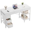 FONTOI 47 Inch Computer Desk Gaming Desk with 6 Drawers Open Shelf Storage Working Table Home Office Desks Study Desk, White, 47.24"* 18.11"*30.31" - 2 of 4