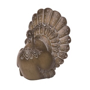 Transpac Resin Carved Turkey Decor Home Decorations Fall/Harvest - 1 of 1