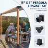 Pergola Bracket Kit,15° Angled Roof Brackets for 4x4 Lumber,3-Way Metal Connectors for DIY Pergola,Gazebo & Carport - 2 of 4