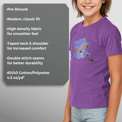 KPop Demon Hunters Girls KPop Demon Hunters Mischievous Derpy T Shirt - Purple Berry - Small — фото 6