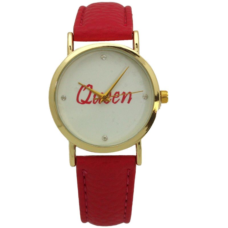 OLIVIA PRATT QUEEN FACE LEATHER STRAP WATCH, 1 of 7