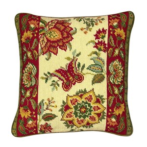 C&F Home Colonial Williamsburg 14" x 14" Tracery Floral Number 2 Needlepoint Pillow - 1 of 4