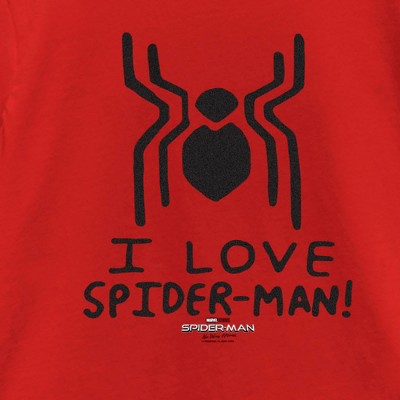 Marvel Girl's Marvel Spider-Man: No Way Home I Love Spider-Man! T-Shirt - Red - X Small — фото 2