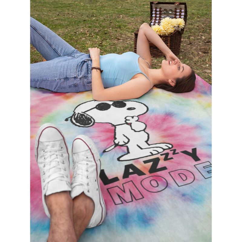 Peanuts Snoopy Joe Cool Tie Dye Lazy Mode Silk Touch Throw Blanket Multicoloured, 2 of 4