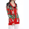 Coolmee Women Christmas Casual Knitted Cardigan V Neck Long Sleeve Buttons Cute Fuzzy Funny Sweater Top Wintertime Holiday Parties - 2 of 4