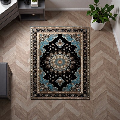 FURNIinspire Floor Mats Vintage Living Room Carpet Large Area Washable Rug Non Slip Bedroom Mat, Comfort Floormat Home Decor, Multicolored, 31.43"*59"