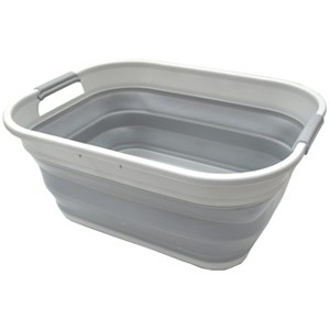 SAMMART 19.5L (5.1 Gallon) Collapsible Laundry Basket, Grey - 1 of 4